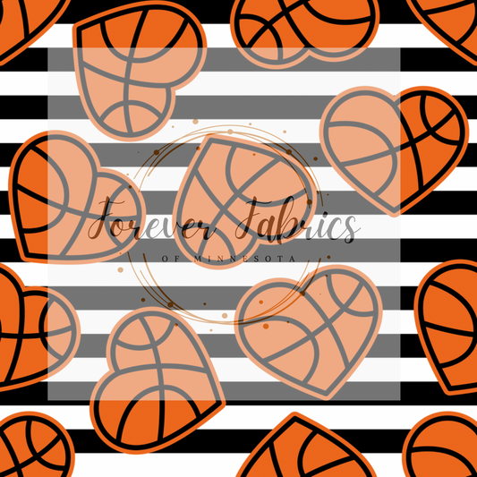 Basketball Hearts  | Preorder  | Fabric By The Yard