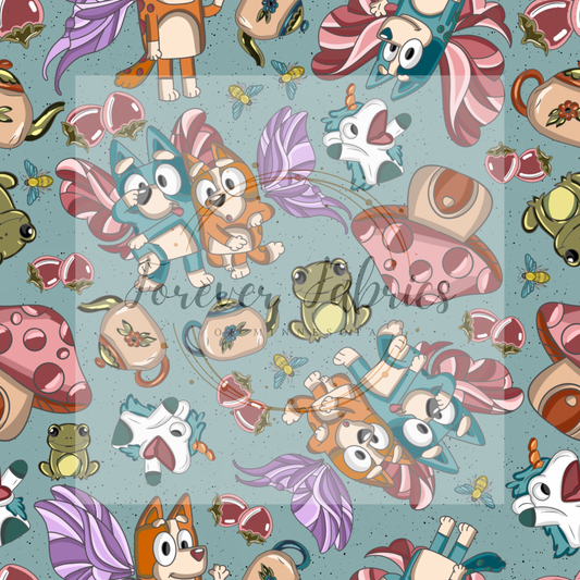 Blue Dog Cottage Core.  . (BH/ 24)| Preorder | Fabric By The Yard