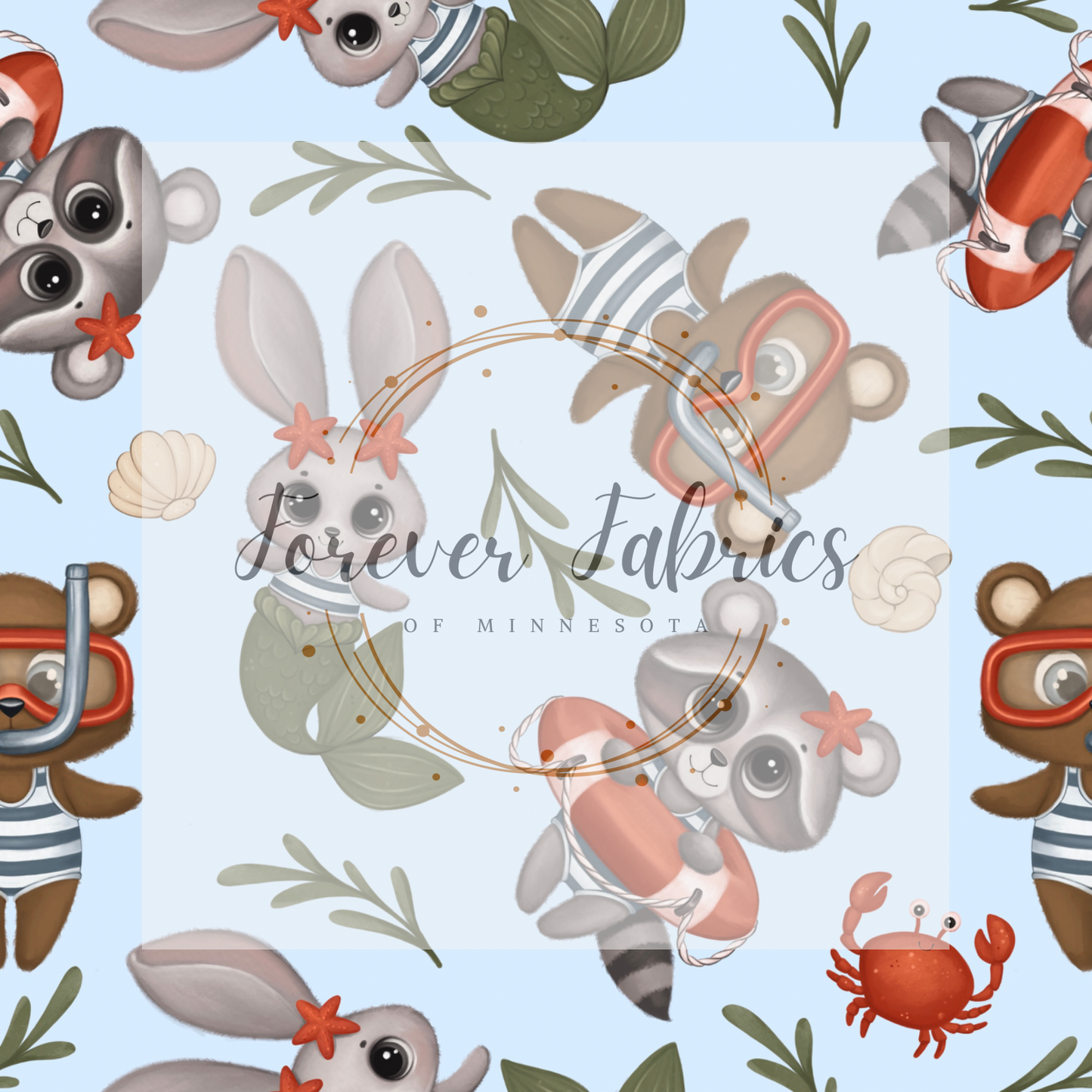 Sea Animals   .    . (BH/ 23) | Preorder | Fabric By The Yard
