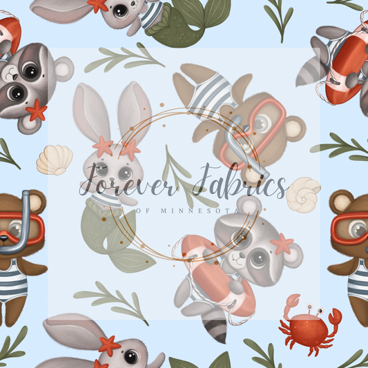 Sea Animals   .    . (BH/ 23) | Preorder | Fabric By The Yard