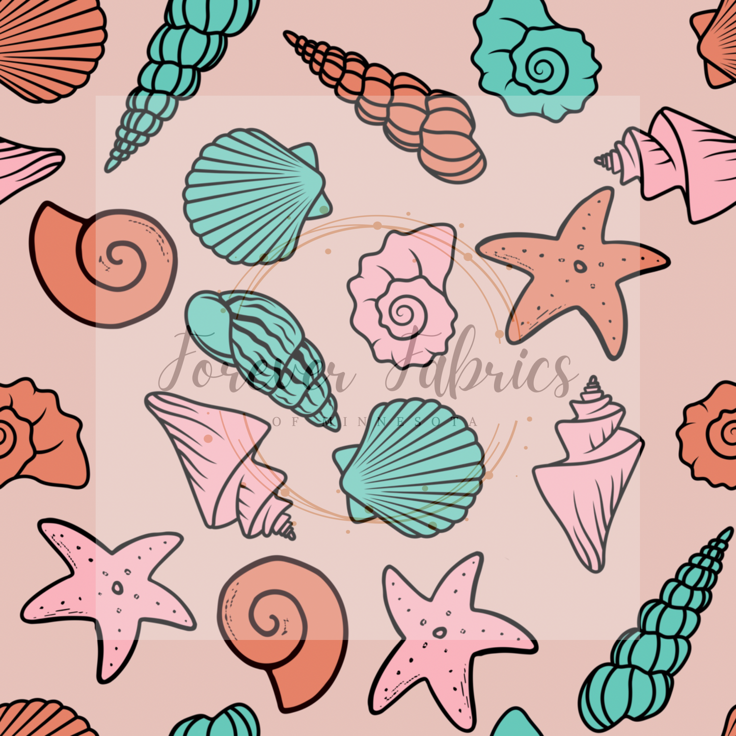 Girly Sea Shells | Preorder| By The Yard