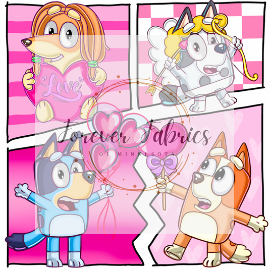 Blue Dog Valentine Comic .  . . . .   . .  (BH/ 23). | Preorder | Fabric By The Yard
