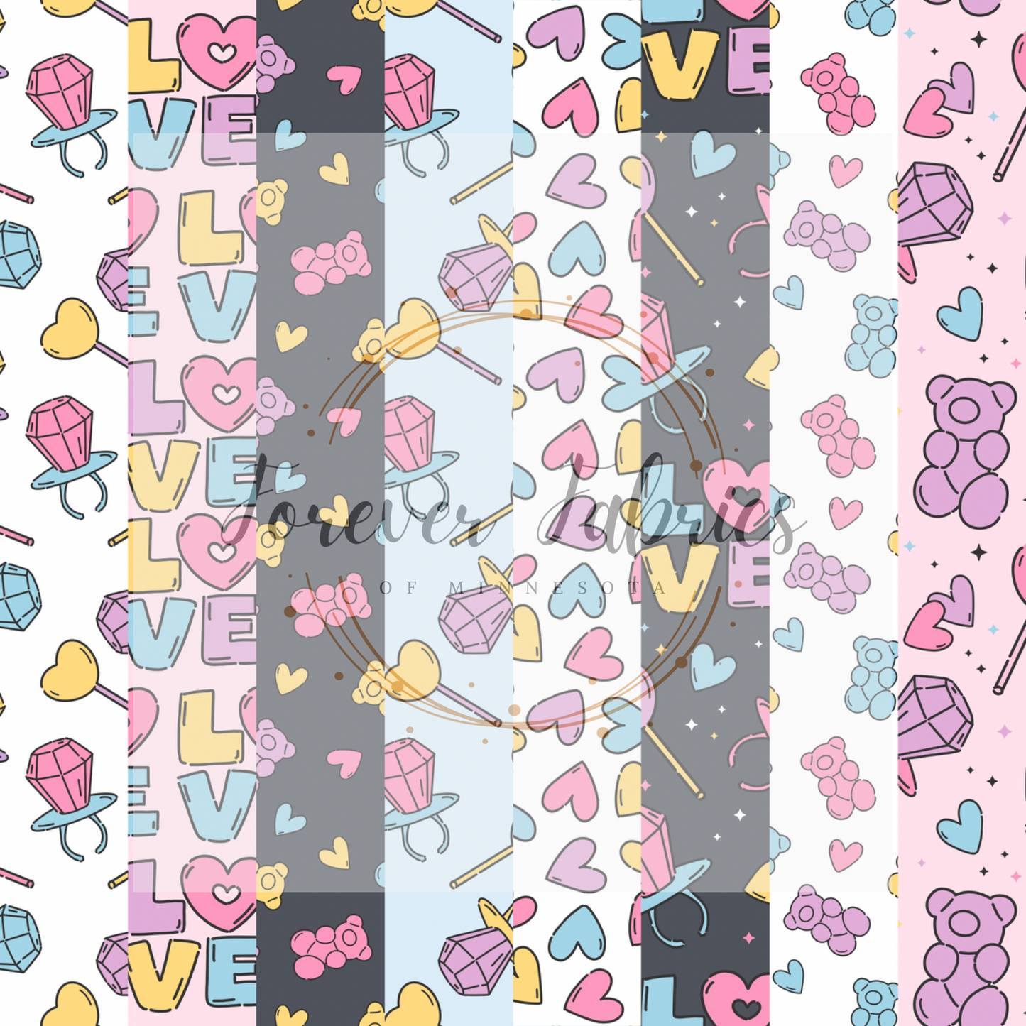 Vertical Valentines Candy  . . . . (BH/ 24)| Preorder | Fabric By The Yard