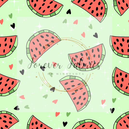 Watermelon Hearts  .   . .  (BH/ 23). | Preorder | Fabric By The Yard