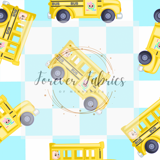 Wheels on the Bus  .  . . . .   . .  (BH/ 23). | Preorder | Fabric By The Yard