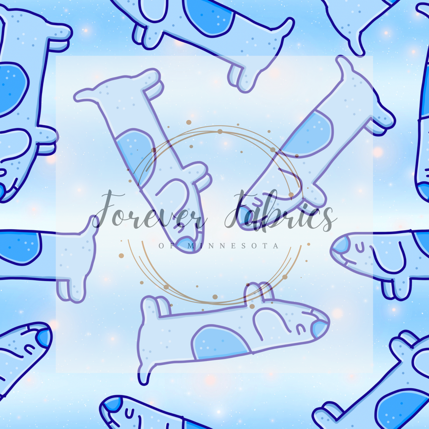 Long Dog Blue   . . . (BH/ 24)| Preorder | Fabric By The Yard