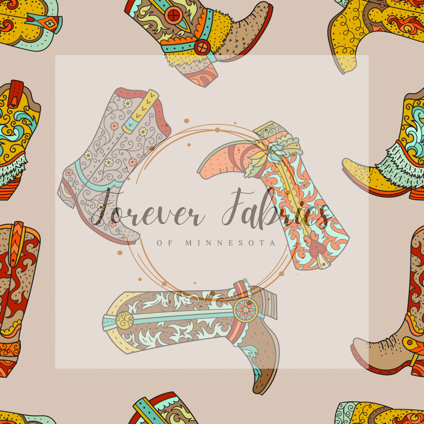 Boho Boots  .    .    . (BH/ 22) | Preorder | Fabric By The Yard