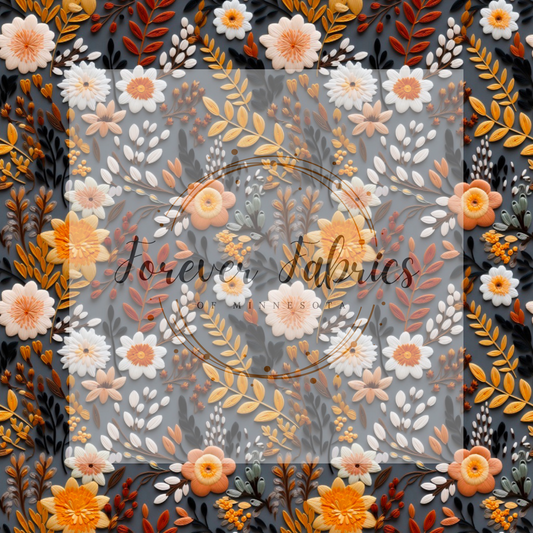 Fall Floral 4  (BH/ 23). | Preorder | Fabric By The Yard
