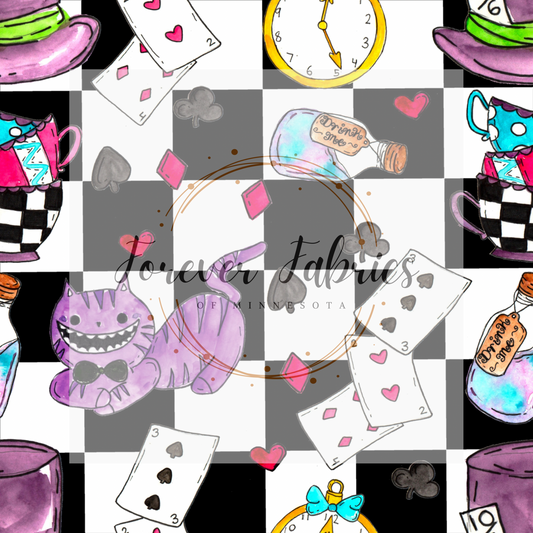 Black Check Alice .  .  . . . .   . .  (BH/ 23). | Preorder | Fabric By The Yard