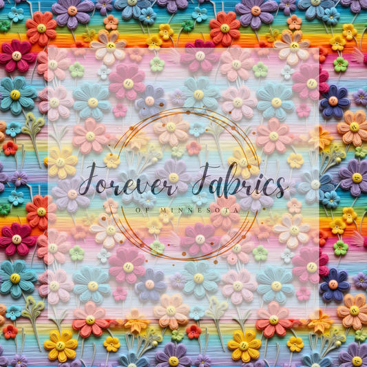 Floral Rainbows  . (BH/ 23). | Preorder | Fabric By The Yard