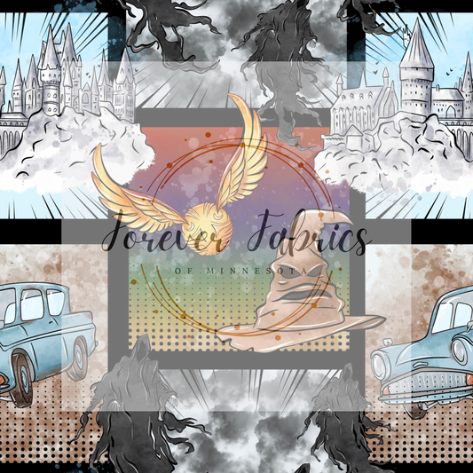 HP Comic Black   .  .  . . . .   . .  (BH/ 23). | Preorder | Fabric By The Yard