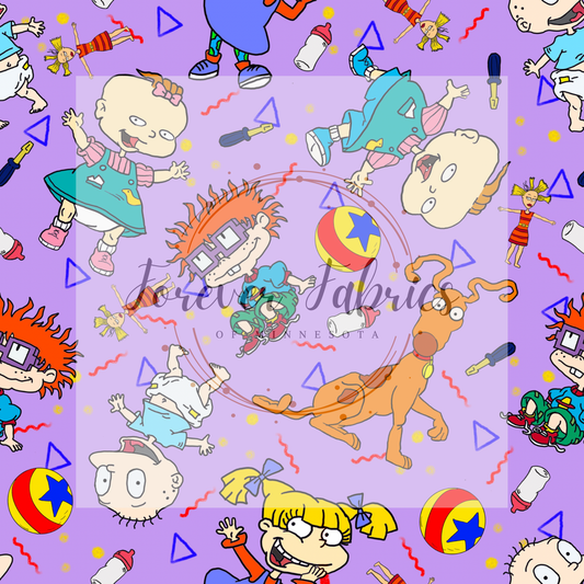 Rugrats Purple  .   . (BH/ 22) | Preorder | Fabric By The Yard