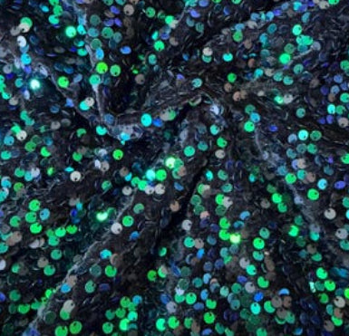 Green Purple  Sequin Velvet | Sequin Velvet