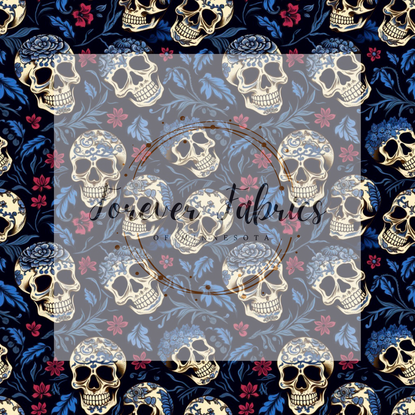 Floral Skulls ￼| Preorder| By The Yard