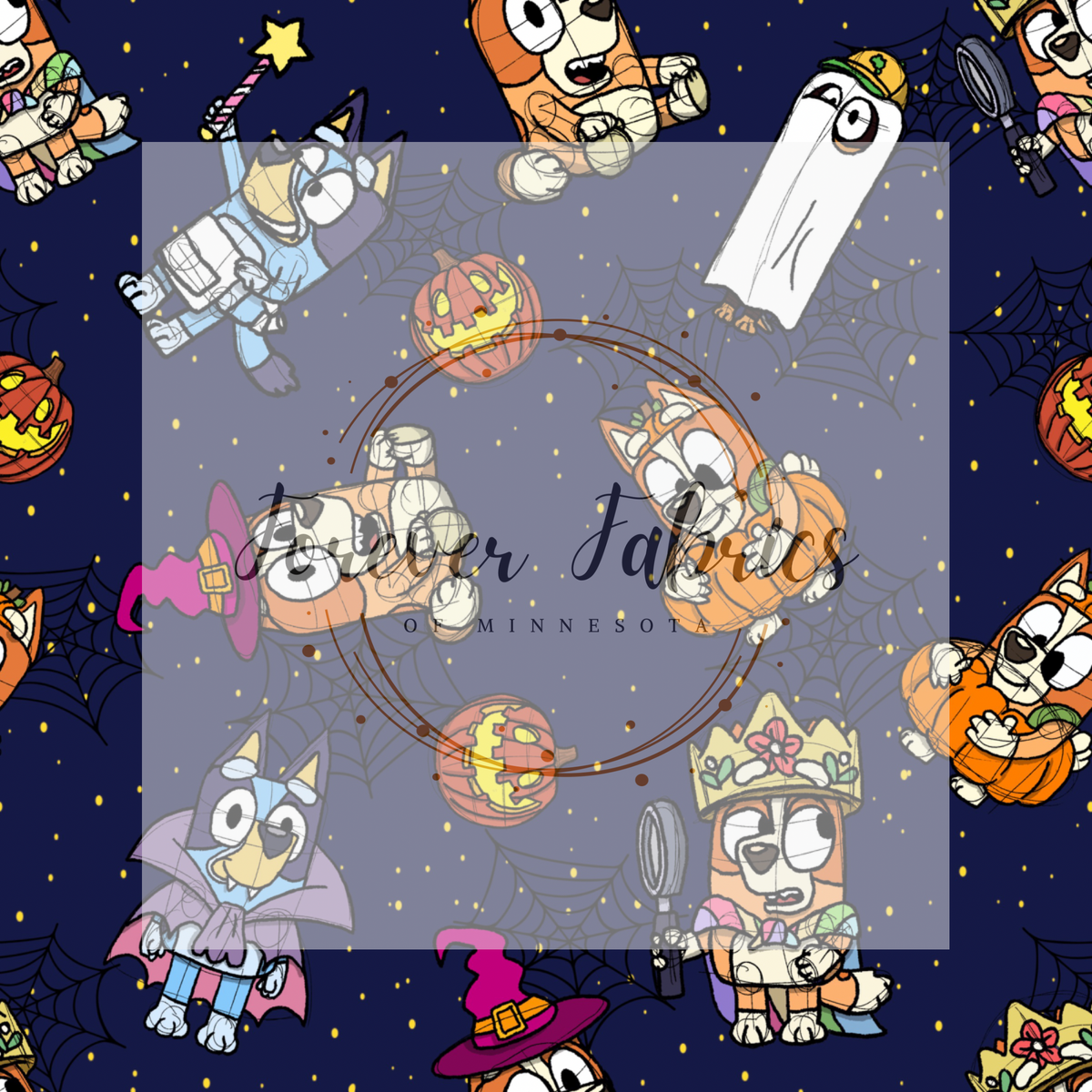 Blue dog Halloween ￼| Preorder| By The Yard