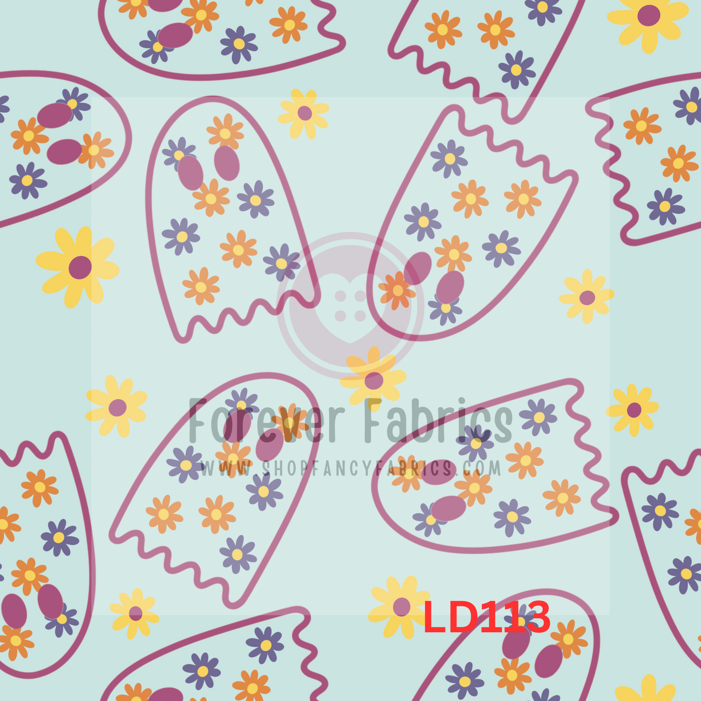 LD113 -70’s floral ghosts   22| Preorder | By The Yard