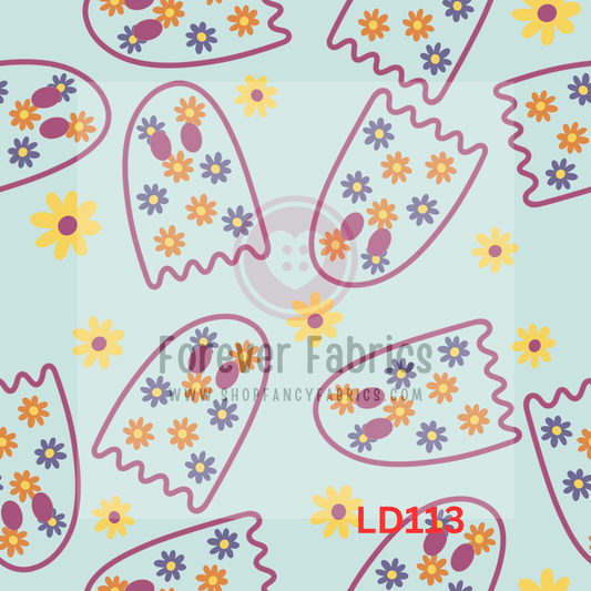 LD113 -70’s floral ghosts   22| Preorder | By The Yard