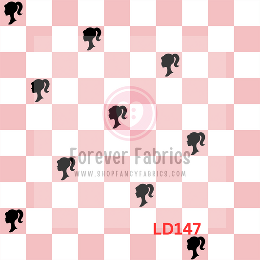 LD147- Barbie pink check         22| Preorder | By The Yard