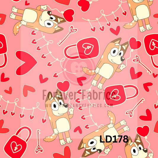 LD178   -Red Blue Dog Vday        22| Preorder | By The Yard