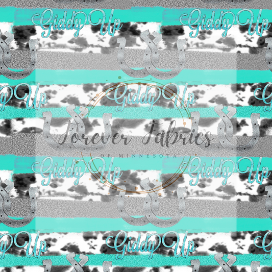 Teal Rawhide Stripes | By The Yard