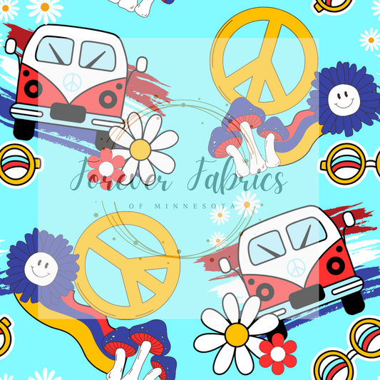 Peace Signs & Vans | Preorder | Fabric By The Yard
