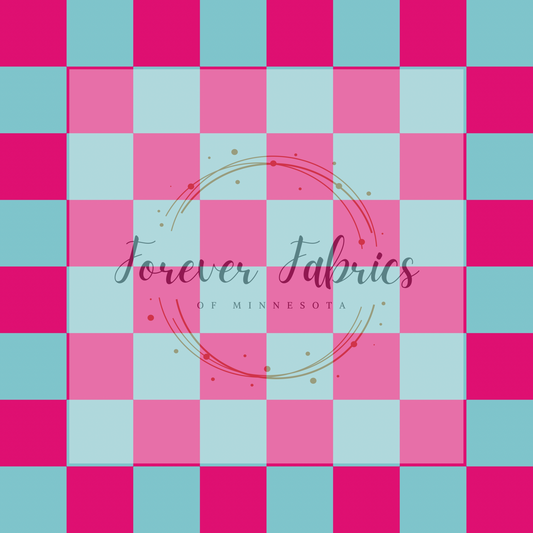 Small Pink Blue Checkered | Preorder | By The Yard