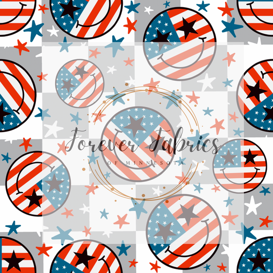 Red White & Blue Smiles | Preorder  | Fabric By The Yard