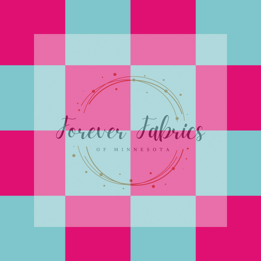 Lg Pink Blue Checkers | Preorder | By The Yard
