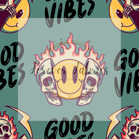 Green Good Vibes  | Preorder | By The Yard