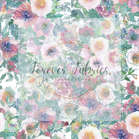 Green Mauve Floral | Preorder | By The Yard