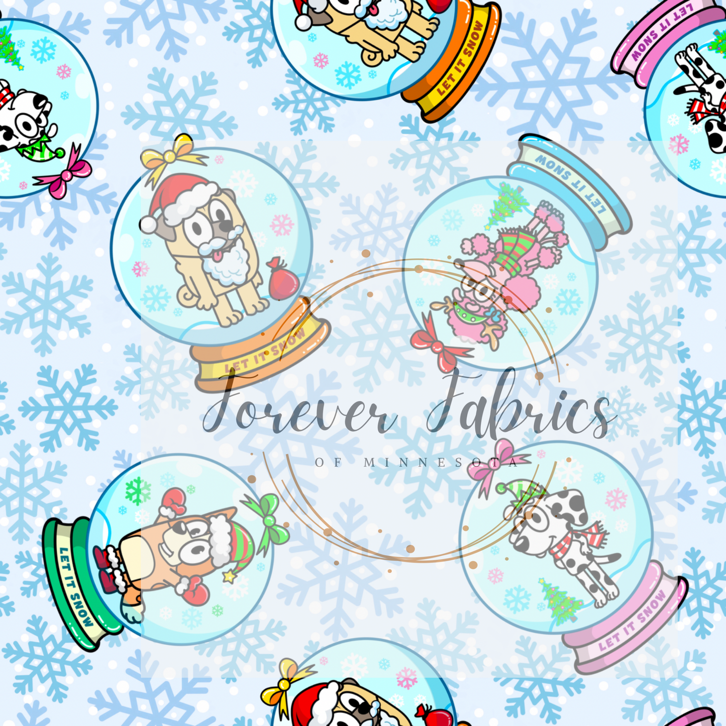 Blue’s Snow Globes | Preorder  | Fabric By The Yard