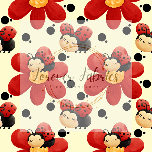 Ladybugs on Flowers | Preorder | By The Yard