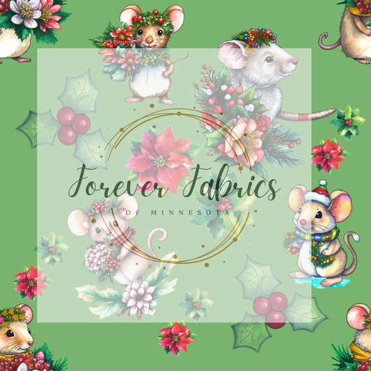 Christmas Mice | Preorder  | Fabric By The Yard