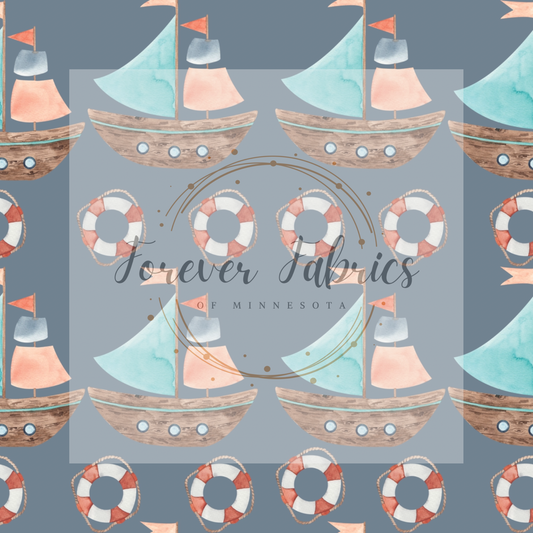 Sailboats and Life Floaties | Preorder | By The Yard