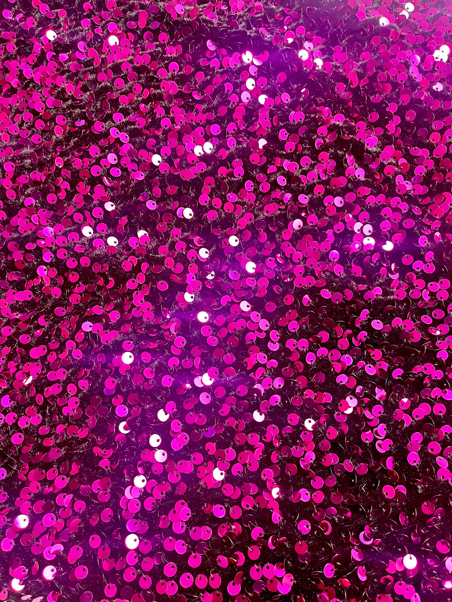 Hot Pink | Stretch Sequin Velvet