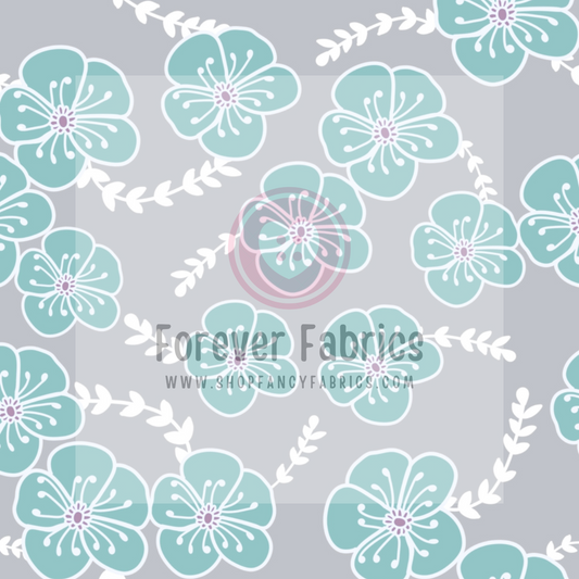 Teal Floral | Preorder | By The Yard