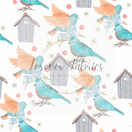 Blue birds | Preorder | By The Yard