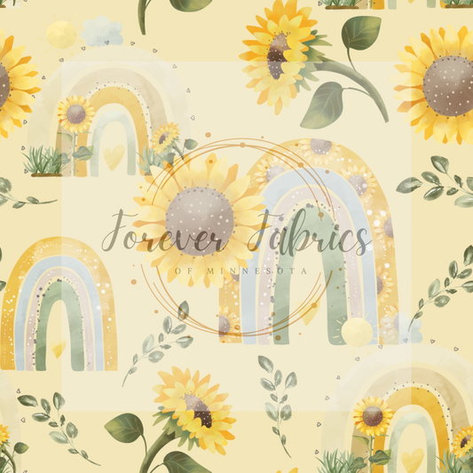 Boho Sunflowers & Rainbows | Preorder | By The Yard