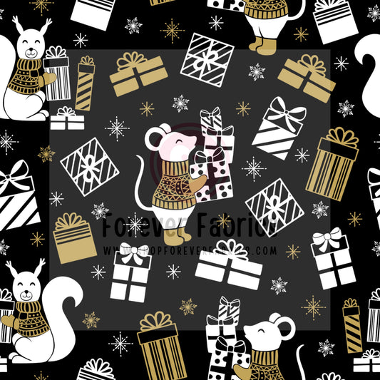 Holiday Mice & Presents | Preorder | By The Yard