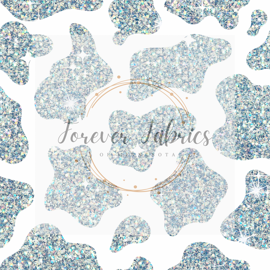 Gray Glitter Cow Print | Preorder | By The Yard