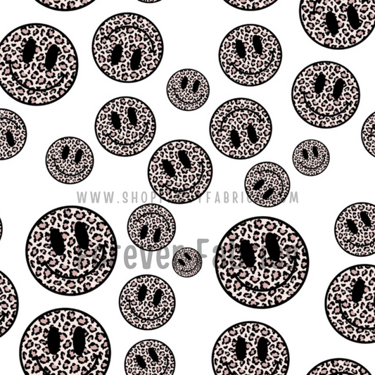 Leopard Smiley Faces    | Preorder | By The Yard