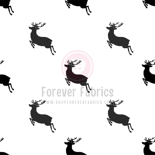 Black & White Reindeer | Preorder | By The Yard