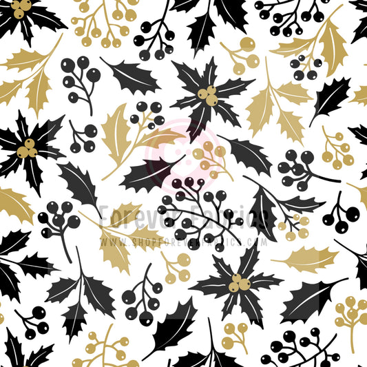 Black & Gold Leaves | Preorder | By The Yard