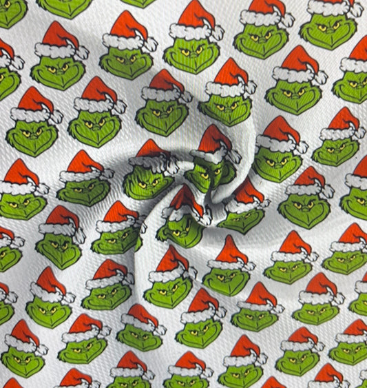 Grinch in Santa Hat    |Preorder |By The Yard