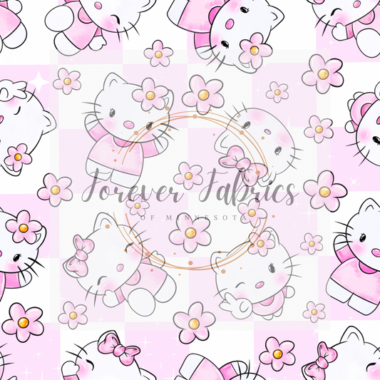 White Hello Cat | Preorder | By The Yard