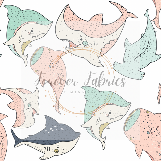 Pastel Sharks | Preorder | By The Yard