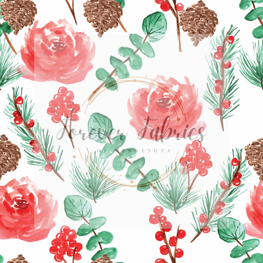 Red/Green Floral | Preorder | By The Yard