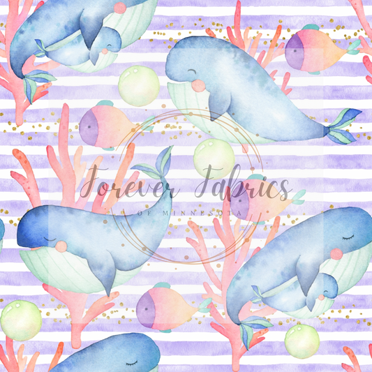 Playful whales | Preorder | By The Yard